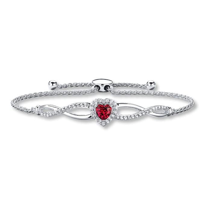 Kay Bolo Bracelet Lab-Created Ruby Sterling Silver