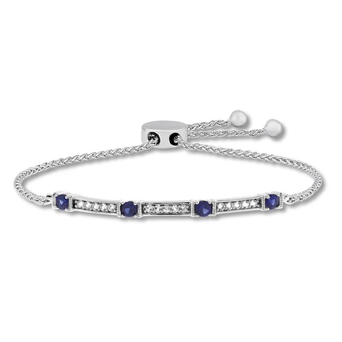 Kay Lab-Created Sapphire Bolo Bracelet Sterling Silver
