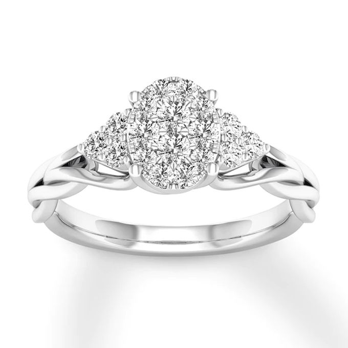 Kay Diamond Engagement Ring 1/2 ct tw Round-cut 14K White Gold