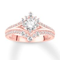 Diamond Engagement Ring 7/8 ct tw Round-cut 14K Rose Gold