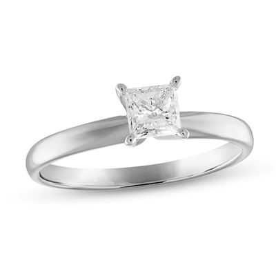 Kay Diamond Solitaire Engagement Ring 1/ ct tw Princess-cut 10K White Gold