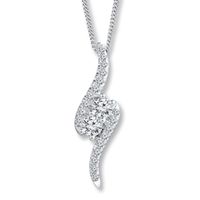 Ever Us Necklace 3/4 ct tw Diamonds 14K White Gold