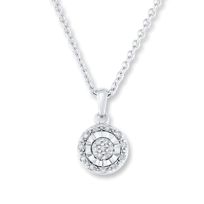 Kay Diamond Necklace 1/10 ct tw Round-cut 10K White Gold
