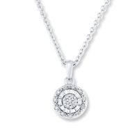 Diamond Necklace 1/10 ct tw Round-cut 10K White Gold