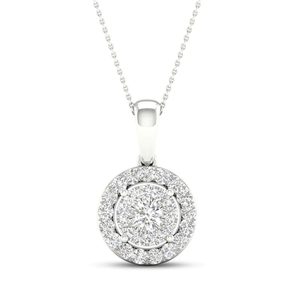 Kay Multi-Diamond Necklace 1/2 ct tw Round-Cut 10K White Gold 18"