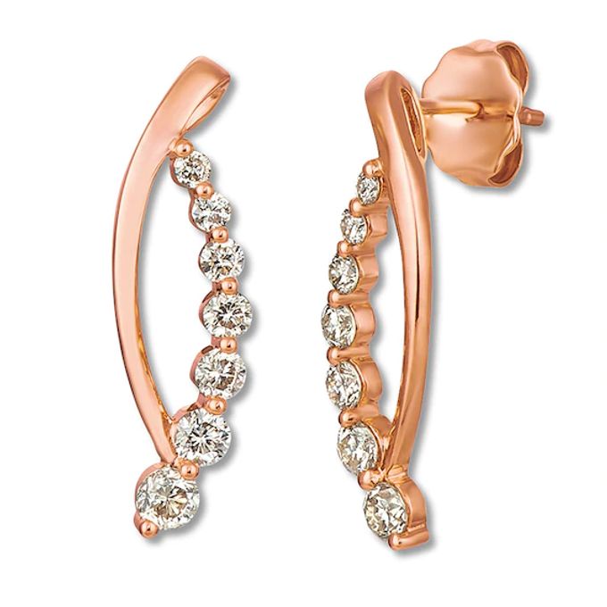 Le Vian Nude Diamond Earrings 1/2 ct tw 14K Strawberry Gold