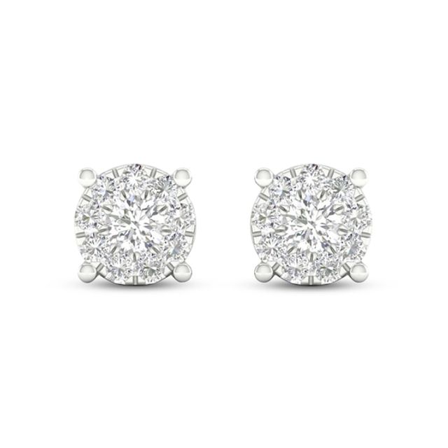 Kay Diamond Halo Stud Earrings 1/4 ct tw Round-Cut 10K White Gold