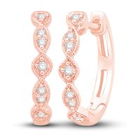 Diamond Twist Hoop Earrings 10K Rose Gold