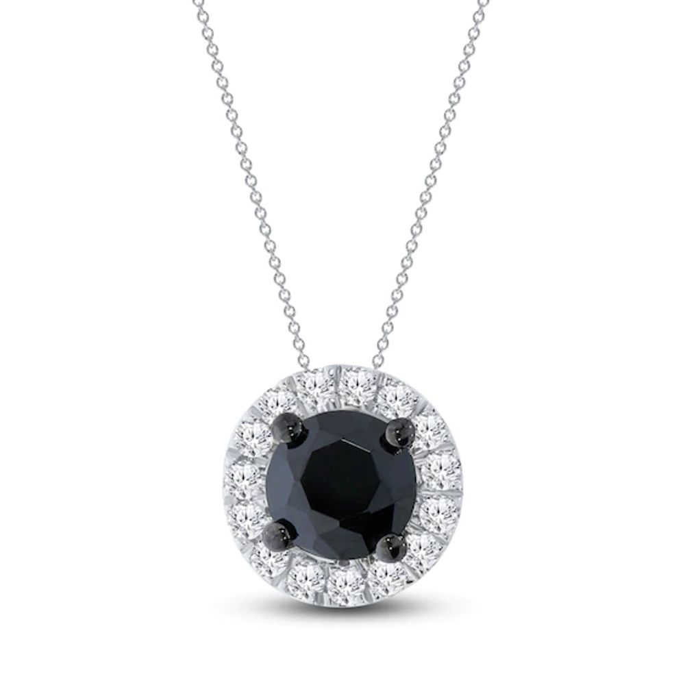 Kay Black & White Diamond Necklace 1/2 ct tw 10K White Gold 18"