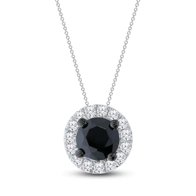 Kay Black & White Diamond Necklace 1/2 ct tw 10K White Gold 18"