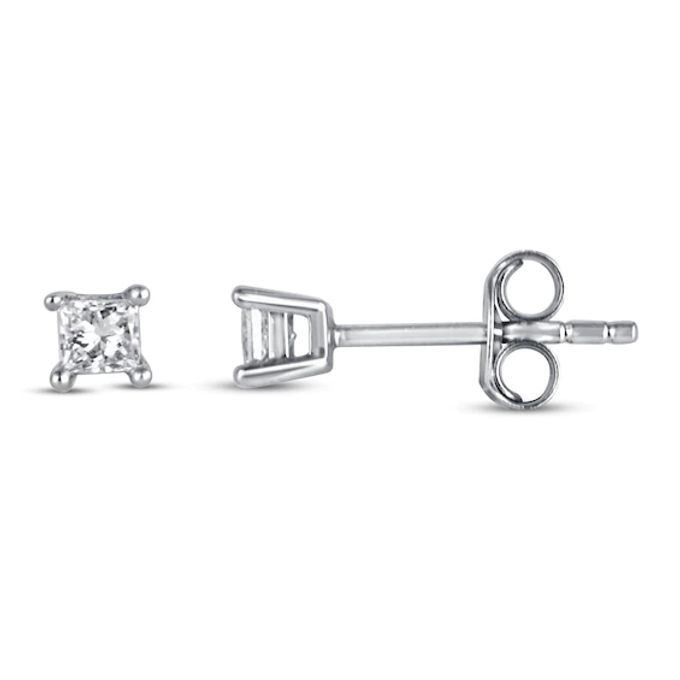 Kay Diamond Solitaire Earrings 1/4 ct tw Princess-cut Sterling Silver