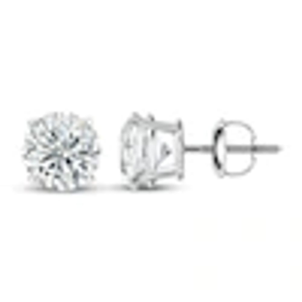 Kay Diamond Solitaire Stud Earrings 7/8 ct tw Round-cut 14K White Gold