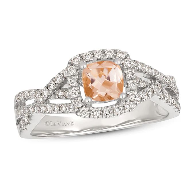 Le Vian Morganite Ring 3/8 ct tw Diamonds 14K Vanilla Gold