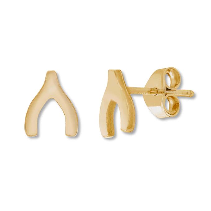 Kay Petite Wishbone Earrings 10K Yellow Gold