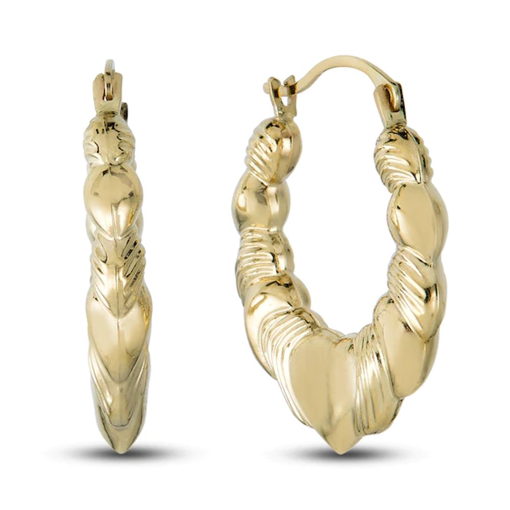 Kay Woven Heart Hoop Earrings 14K Yellow Gold