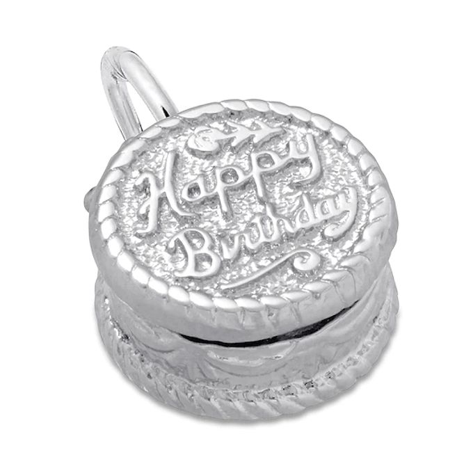 Birthday Cake Charm Sterling Silver