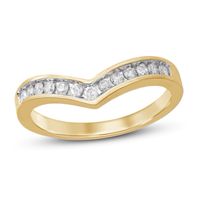 Diamond Contour Ring 1/4 ct tw Round-cut 10K Yellow Gold