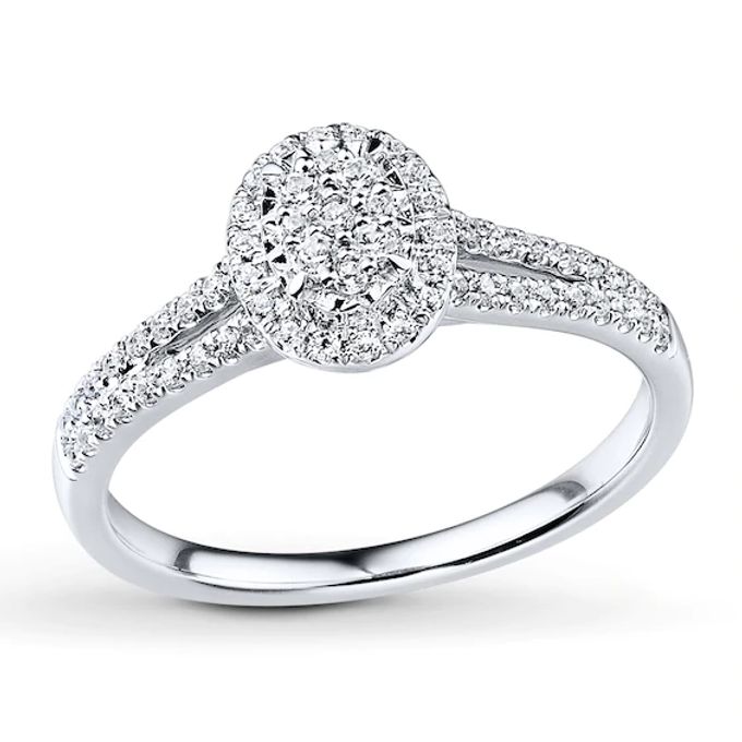 Diamond Ring 1/4 ct tw Round-cut 10K White Gold