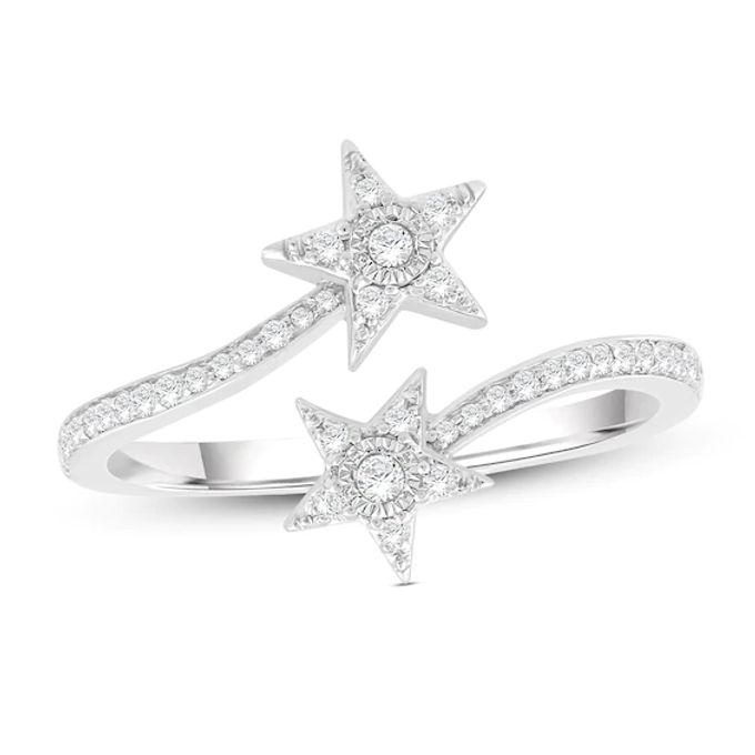 Diamond Star Ring 1/4 ct tw Round-Cut Sterling Silver