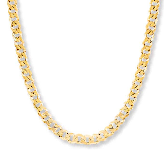 Kay Cuban Curb Chain Necklace 14K Yellow Gold 22