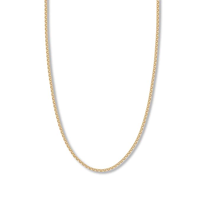 24" Hollow Rolo Chain Necklace 14K Yellow Gold Appx. 2.5mm