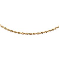 Solid Rope Chain Necklace 14K Yellow Gold 24"