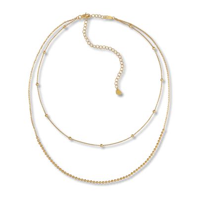 Kay Diamond-cut Layered Necklace 14K Yellow Gold 16"