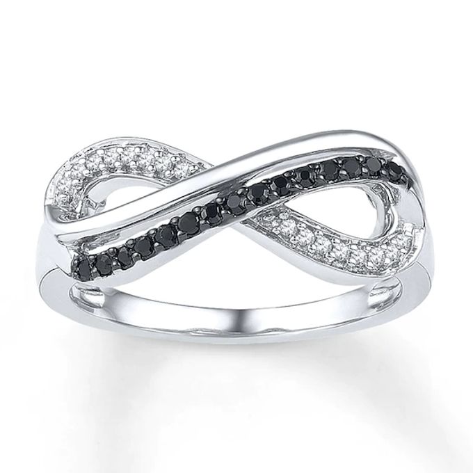 Previously Owned Infinity Symbol Ring 1/6 ct tw Diamonds Sterling Silver