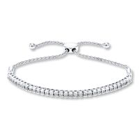 Previously Owned Diamond Bolo Bracelet 1/15 ct tw Sterling Silver 9.5"