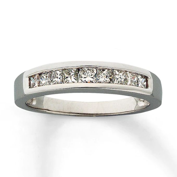 Previously Owned Previously Owned Band 1/2 ct tw Princess-cut Diamonds 14K White Gold - Size 4.5