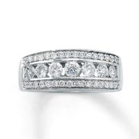 Previously Owned Diamond Anniversary Ring 1 ct tw Round-cut 14K White Gold - Size 4