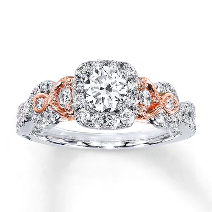 Previously Owned Diamond Engagement Ring 1 ct tw Round-cut 14K Two-Tone Gold - Size 10