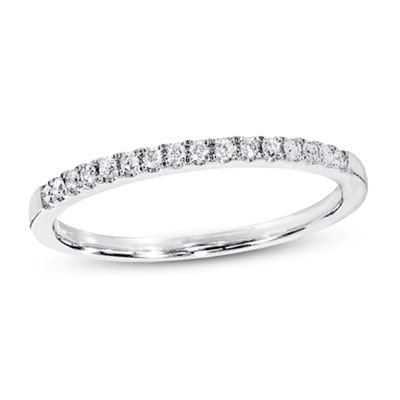 Previously Owned Diamond Wedding Band 1/10 ct tw Round-cut 10K White Gold - Size 9