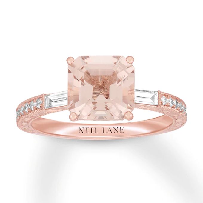 Kay Neil Lane Morganite Engagement Ring 3/8 ct tw Diamonds 14K Gold