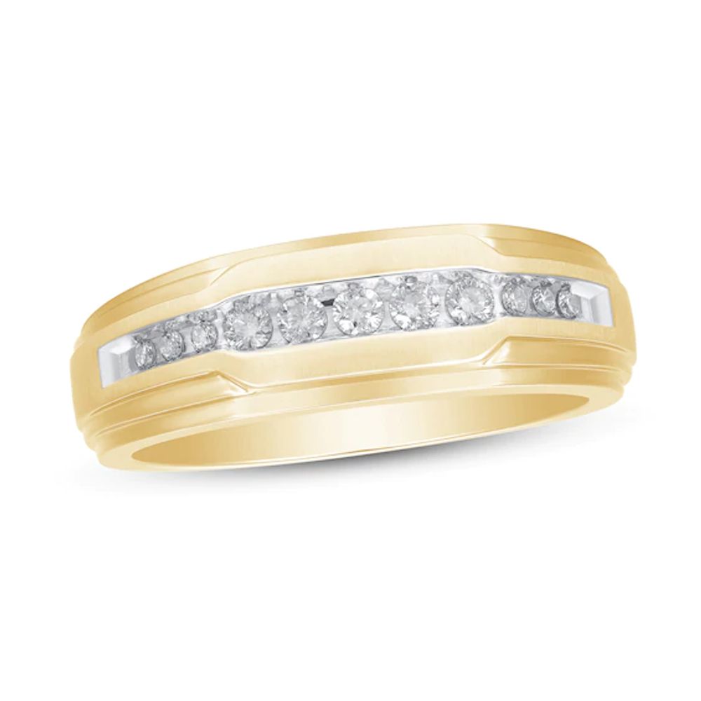 Kay Men's Diamond Wedding Ring 1/4 ct tw 10K Yellow Gold