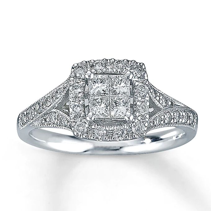 Kay Diamond Engagement Ring 1/2 ct tw Diamonds 14K White Gold