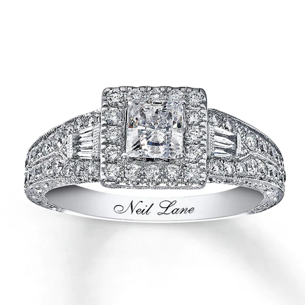 Diamond Ring, 0.73 carat, and Wedding Band in 14K Wh #509851 – Beladora