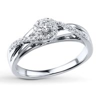 Diamond Engagement Ring 1/4 ct tw Round-cut 10K White Gold