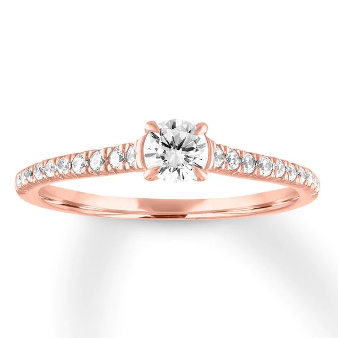 Diamond Engagement Ring 1/2 carat tw Round-cut 14K Rose Gold