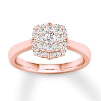 Diamond Engagement Ring 1/4 ct tw Round-cut 10K Rose Gold