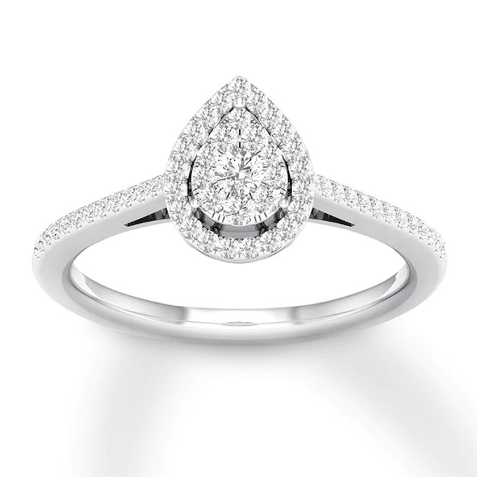 Diamond Engagement Ring 1/4 ct tw Round-cut 10K White Gold