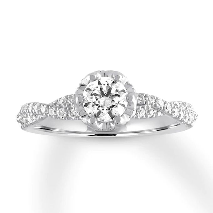 Diamond Engagement Ring 1 ct tw Round-cut 14K White Gold