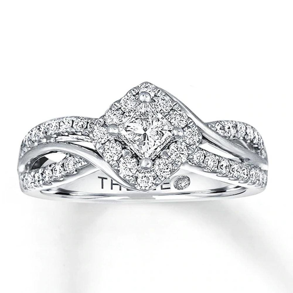 THE LEO Diamond Princess-cut Engagement Ring 3/4 ct tw 14K White Gold