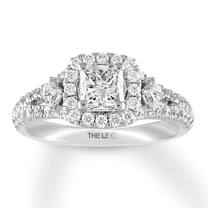 Kay THE LEO Diamond Engagement Ring 1-1/8 ct tw Princess & Round-cut 14K White Gold