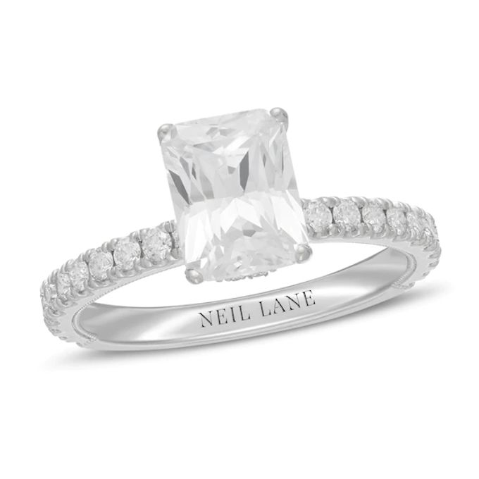 Neil Lane Diamond Engagement Ring 2-3/8 ct tw Radiant & Round 14K White Gold
