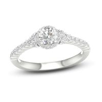 Diamond Engagement Ring 3/4 ct tw Round-cut 14K White Gold