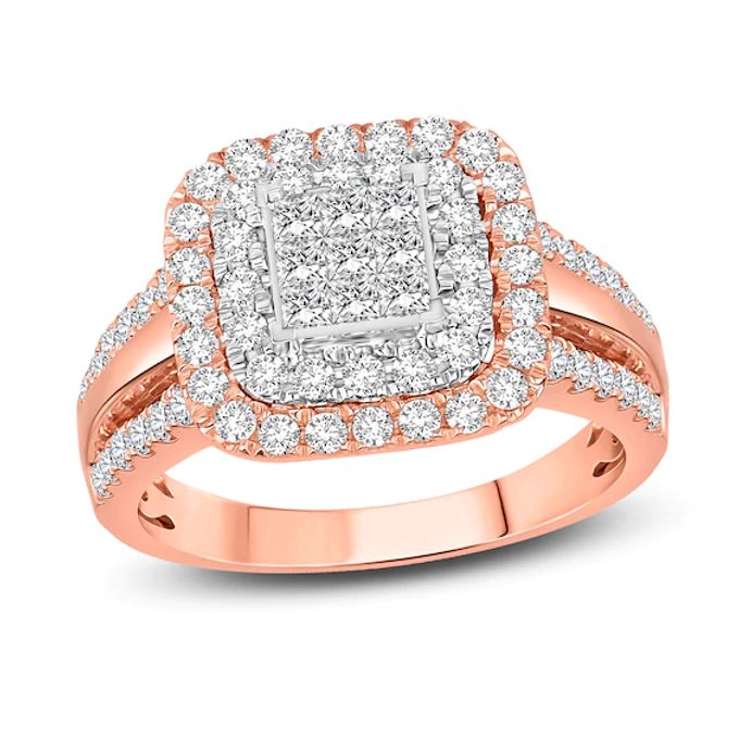 Kay Multi-Diamond Engagement Ring 1 ct tw Princess & Round 10K Two-Tone Gold