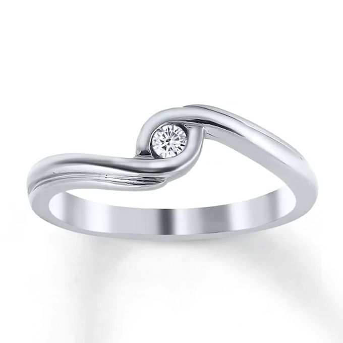 Diamond Ring 1/20 Carat Round-cut Sterling Silver