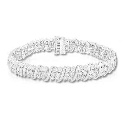 Diamond Tennis Bracelet 1 ct tw Round-cut Sterling Silver 7.25"