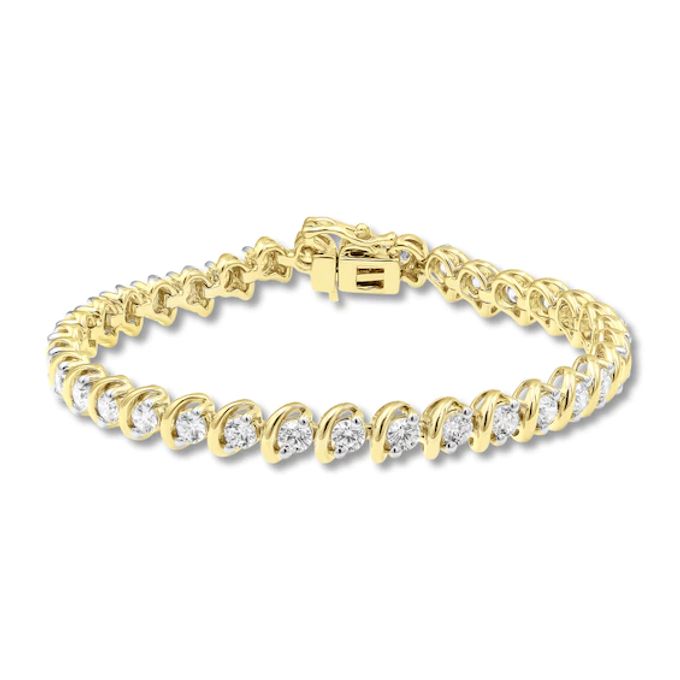Diamond Tennis Bracelet 5 ct tw Round-cut 10K Yellow Gold 7"